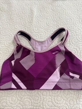 Brooks Purple Patterned Racerback Sports Bra - Women's Intimates 36dd